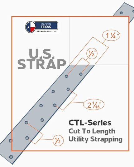 U.S. Strap CTL1425 – 14 Gauge 25 ft Cut-to-Length Galvanized Utility Strap