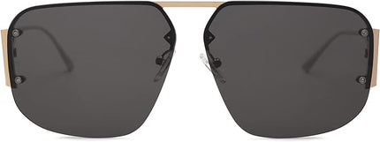 SOJOS Trendy Aviator Sunglasses Mens Womens Retro Metal Rimless Frame Shades Lentes De Sol Para Mujer SJ1192