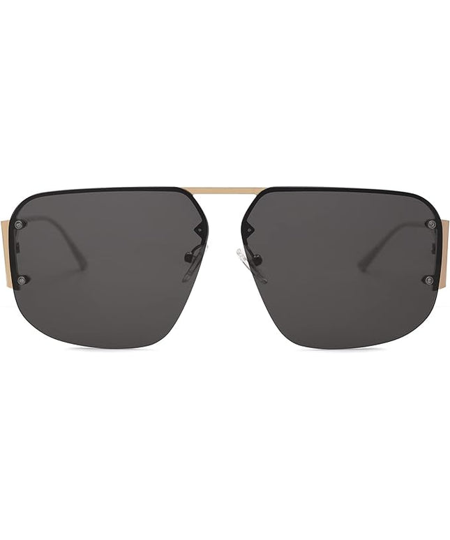 SOJOS Trendy Aviator Sunglasses Mens Womens Retro Metal Rimless Frame Shades Lentes De Sol Para Mujer SJ1192
