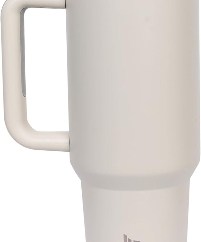 40oz Insulated Tumbler with Handle, Leakproof Straw Lid & Carry Handle - Double Wall Vacuum Insulation Keeps Ice 24 Hours, BPA Free Stainless Steel Water Bottle (Light Olive)