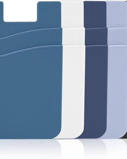 Senose Phone Wallet, Phone Card Holder Stick On Silicone Credit Card Holder for Back of Cellphone, Business Card & Id Compatible for iPhone Android Any Smartphone