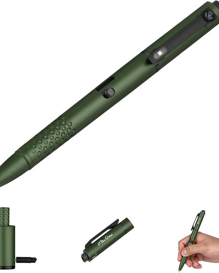 OLIGHT O'Pen Glow EDC Pen Light, 120 Lumens with Green Beam, Rechargeable LED Flashlight for Outdoor Uses, Writing, Adventure, Professional Business Gift(OD Green)