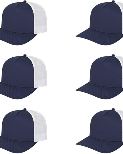 Cap America i3039 Classic 5 Panel Mid Profile Structured Trucker Mesh Back Cap w/ & Adjustable Snapback