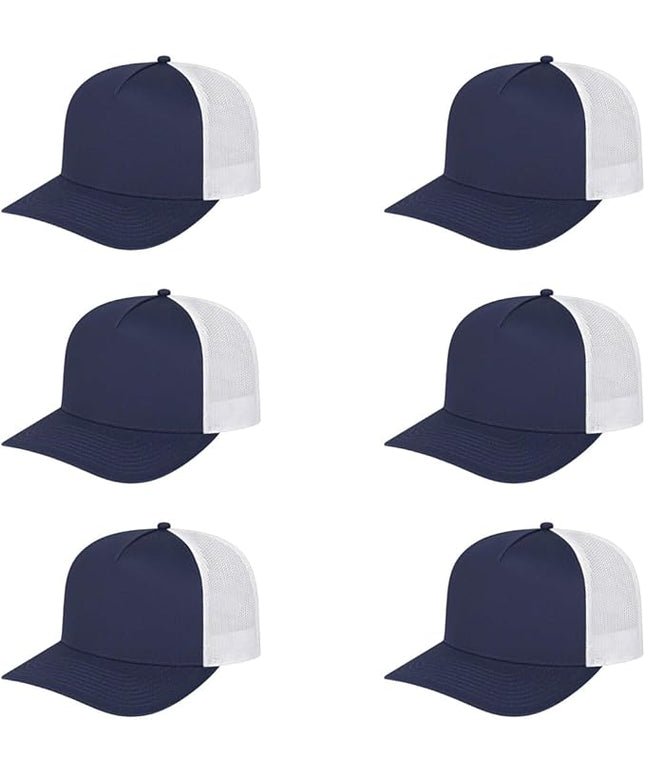 Cap America i3039 Classic 5 Panel Mid Profile Structured Trucker Mesh Back Cap w/ & Adjustable Snapback