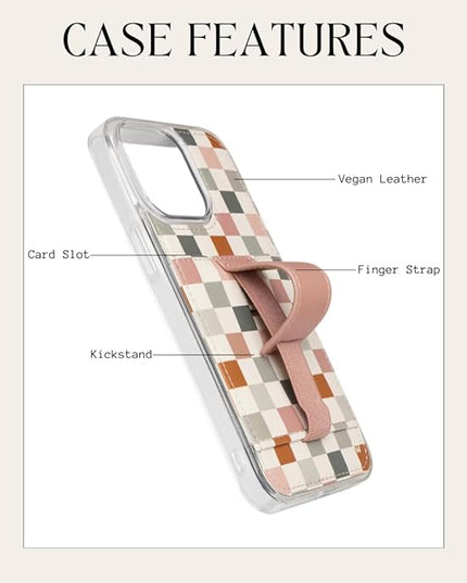 Walli Cases for iPhone 17 Pro Case Aesthetic Wallet Phone Case Card Holder, Securely Holds up to 2 Cards - Cute, Trendy Phone Cover for Women, fits iPhone 17 Pro, with Kickstand & Finger Strap