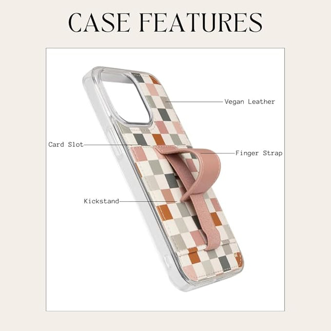 Walli Cases for iPhone 17 Pro Case Aesthetic Wallet Phone Case Card Holder, Securely Holds up to 2 Cards - Cute, Trendy Phone Cover for Women, fits iPhone 17 Pro, with Kickstand & Finger Strap