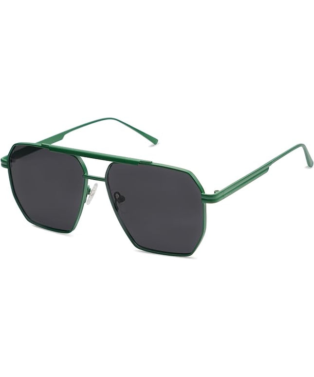 SOJOS Retro Oversized Square Polarized Sunglasses for Women Men Vintage Shades Classic Large Metal Sun Glasses