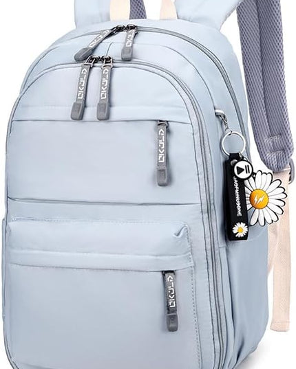 KK Bags Backpack Bookbag Outdoor Daypack Kkbags with Accessories for College High Middle School Student (Blue)