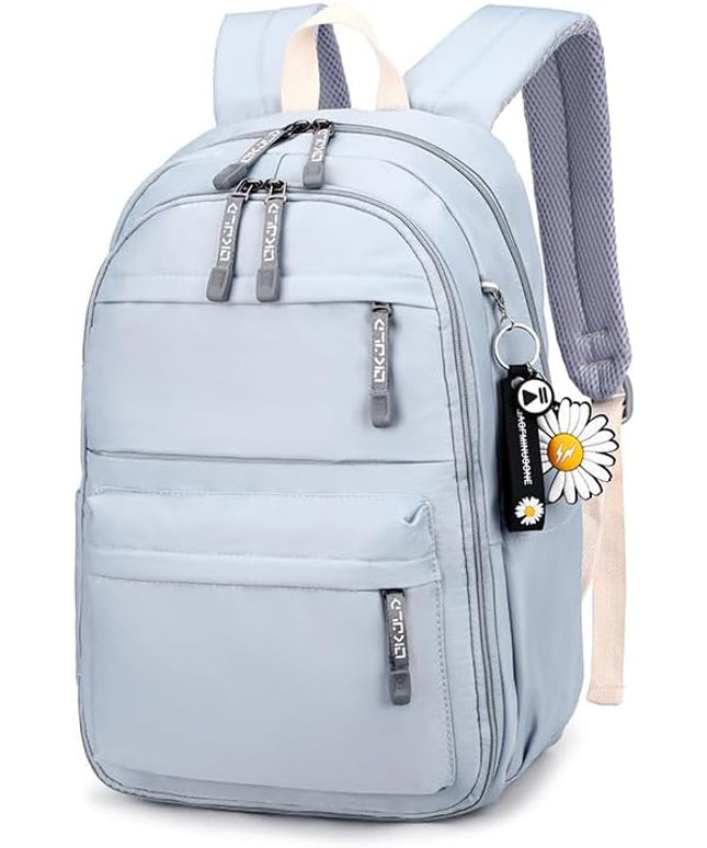 KK Bags Backpack Bookbag Outdoor Daypack Kkbags with Accessories for College High Middle School Student (Blue)