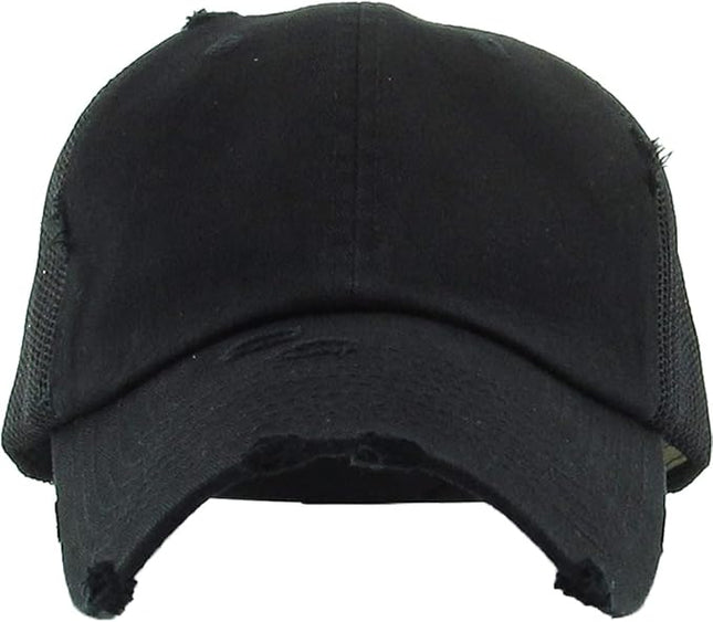 KBETHOS Vintage Washed Distressed Cotton Dad Hat Baseball Cap Adjustable Polo Trucker Unisex Style Headwear