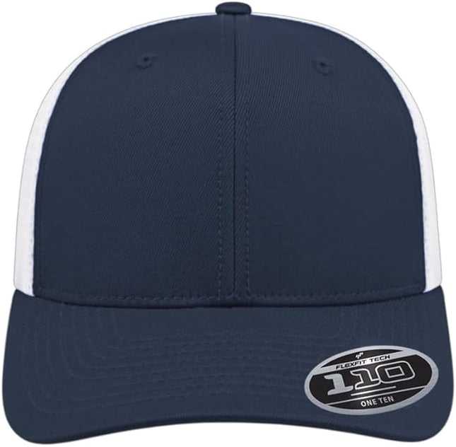 Cap America i8502 Flexfit 110 Premium Mid Profile 6-Panel Mesh Back Trucker Cap Hat w/UV Guard & Adjustable Snapback