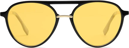 SOJOS Retro Aviator Polarized Sunglasses for Women Men Double Bridge Ladies Shades