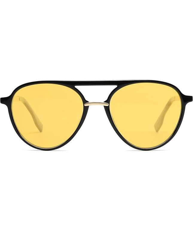 SOJOS Retro Aviator Polarized Sunglasses for Women Men Double Bridge Ladies Shades