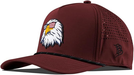 Branded Bills Party Eagle PVC Curved 5 Panel Rope Hat, Fits 7-7 7/8, Adjustable Snapback | Lightweight, Comfort Stretch