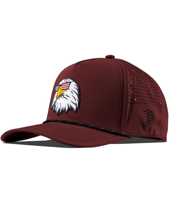 Branded Bills Party Eagle PVC Curved 5 Panel Rope Hat, Fits 7-7 7/8, Adjustable Snapback | Lightweight, Comfort Stretch
