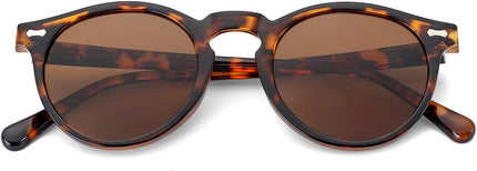 Gleyemor Vintage Polarized Sunglasses for Men Round Sunglasses UV400 Protection Retro Hand-crafted Acetate Frame