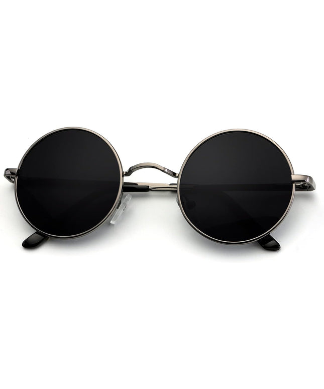 KALIYADI Round Polarized Sunglasses for Men Women Retro Metal Hippie Circle Style Sun Glasses UV Protection