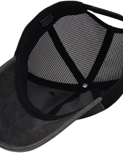 Vintage Washed Soft Crown Baseball Cap Plain Snapback Trucker Hat Men Women Adjustable Distressed Mesh-Back Ball Cap