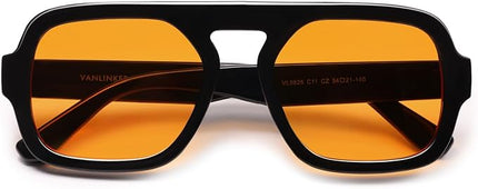 VANLINKER Oversized Retro Square Aviator Sunglasses for Women Men 70s Vintage Style Trendy Big Flat Top Sun Glasses VL9826