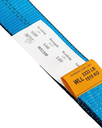 Mytee Products 2" x30' Winch Straps w/Flat Hook - 3333lbs WLL - Blue Heavy Duty 2 Inch Cargo Control Tie Down Straps for Flatbed Truck Utility Trailer
