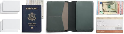 Bellroy Passport Cover (slimline travel wallet/pouch with card slots and space for cash plus travel documents) - Everglade
