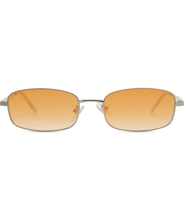 SOJOS Small Trendy Rectangle Sunglasses Womens Mens, Retro 80s 90s Y2k Chic Narrow Thin Skinny Sunnies SJ1187