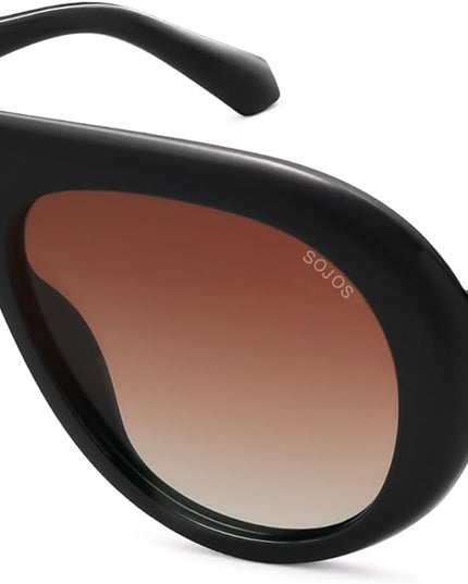 SOJOS Trendy Oversized Polarized Aviator Sunglasses Womens Men Retro Vintage 70s Style UV Protection Sun Glasses SJ2390