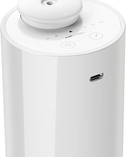 Airversa Waterless Diffuser for Essential Oil, Car Diffsuer, Battery Operated Nebulizer, 0.7 Fl Oz/ 20mL, Mini Scent Air Machine, 3 Timers & 3 Mist Levels for Home, Room, Car, Office - AN6 Cooo Gray