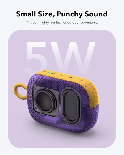 soundcore Select 4 Go Bluetooth Shower Speaker by Anker, IP67 WaterproofDustproof, Portable, Wireless, 20H Playtime, Floatable, Powerful Sound, Electronics for Outdoors/Home/Office/Travel/Party-Purple
