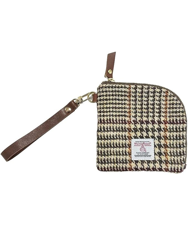Harris Tweed Wool Coin Purse Small Money Pouch With Zipper For Women Men handmade (No.2177)