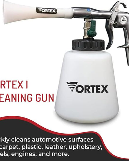 HI-TECH Vortex I Air Cleaning Gun – Deep Cleans Auto Interiors & Exteriors – Compressed Air Powered – Car Detailing Tool for Dirt, Dust, Grime & Stains