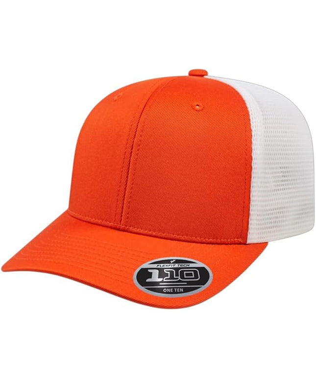 Cap America i8502 Flexfit 110 Premium Mid Profile 6-Panel Mesh Back Trucker Cap Hat w/UV Guard & Adjustable Snapback