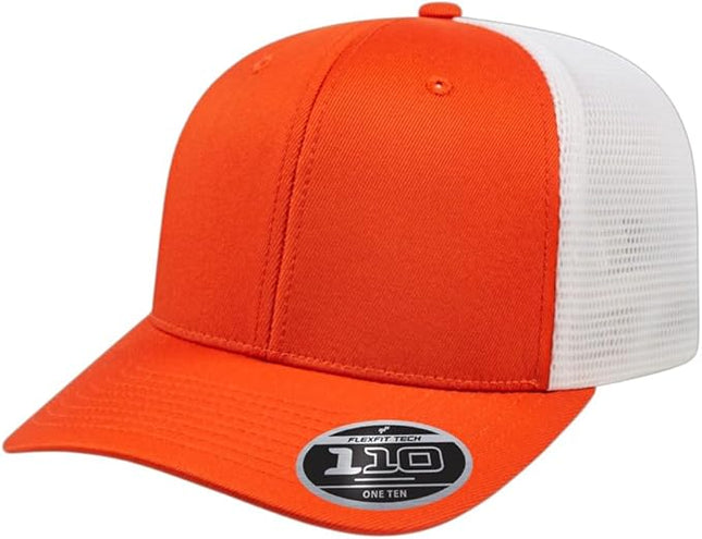 Cap America i8502 Flexfit 110 Premium Mid Profile 6-Panel Mesh Back Trucker Cap Hat w/UV Guard & Adjustable Snapback
