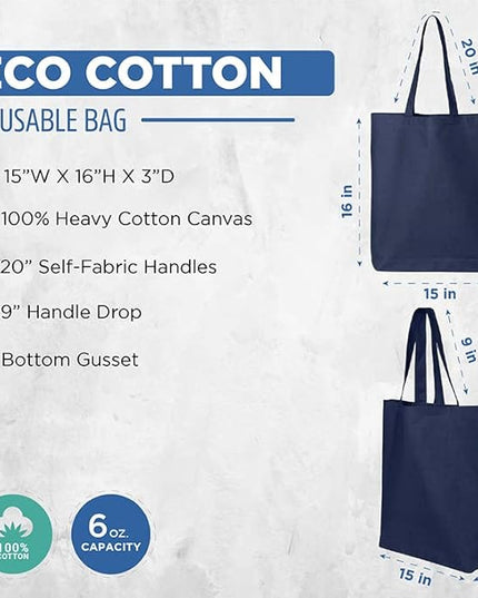 shop4ever Personalized Custom Design Your Own Eco Cotton Tote Reusable Shopping Bag Customizable Gift