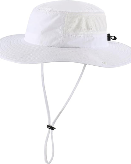 Home Prefer UPF50+ Mens Sun Hat Wide Brim Womens UV Protection Beach Bucket Hat for Fishing Hiking Snap Up Cowboy Hat
