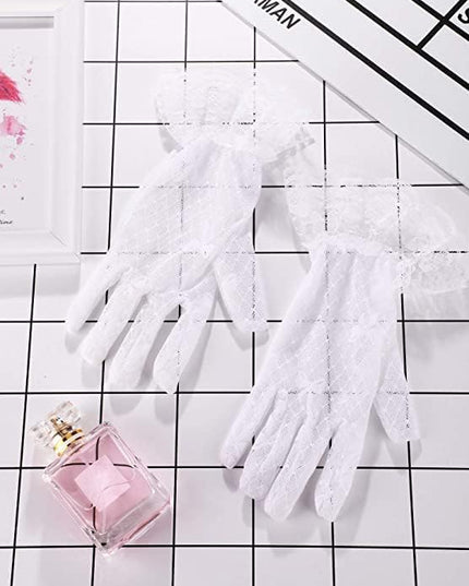 Sahabowi Satin Gloves Formal Bridal Banquet Party Wedding Opera Solid Colorful Mitten For Women