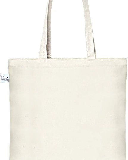 Ecoright Tote Bag for Women with Zipper, Small Tote Bag, Canvas Bag, Reusable Cotton Bag for Beach, Grocery, School & Work