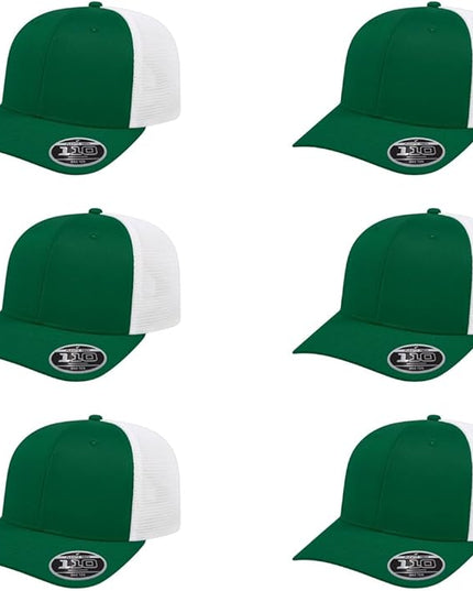Cap America i8502 Flexfit 110 Premium Mid Profile 6-Panel Mesh Back Trucker Cap Hat w/UV Guard & Adjustable Snapback
