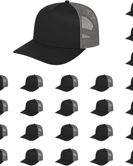Cap America i3039 Classic 5 Panel Mid Profile Structured Trucker Mesh Back Cap w/ & Adjustable Snapback