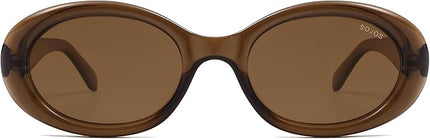SOJOS Small Retro Oval Polarized Sunglasses for Women Men 90s Vintage UV400 Protection Tiny Sun Glasses SJ2286