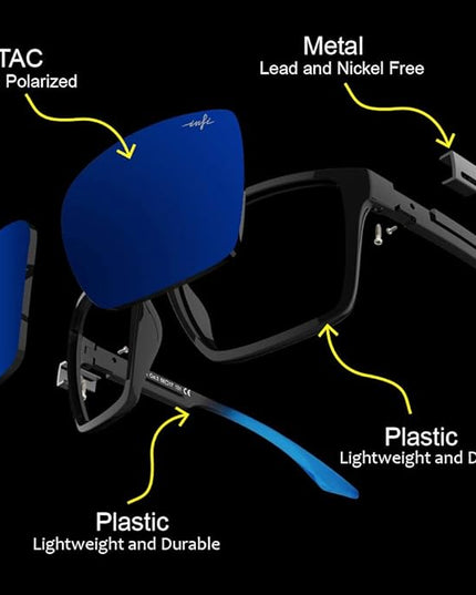 INFI Fishing Polarized Sunglasses for Men Driving Running Golf Sports Glasses Square UV Protection Designer Style Unisex