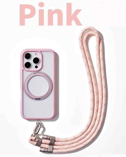 TORRAS Phone Lanyard Crossbody with 2 Phone Tabs, Adjustable Anti Theft Phone Strap for All Phones, Premium Metal Buckles, Skin-Friendly, Universal Cell Phone Neck lanyard for Women and Men, Pink