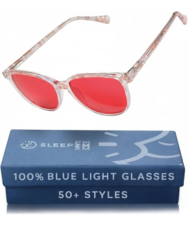 100% Blue Light Blocking Glasses - Women + Men - Better Sleep - Anti Eye Strain Protection - Computer Screens Gaming