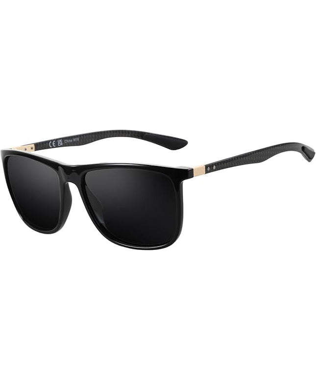 ZENOTTIC Square Polarized Sunglasses for Men Ultralight Carbon Fiber Sun Glasses Driving Fishing Golf Sports UV400 Protection