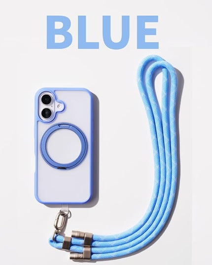 TORRAS Phone Lanyard Crossbody with 2 Phone Tabs, Adjustable Anti Theft Phone Strap for Phones, Premium Metal Buckles, Skin-Friendly, Universal Cell Phone Neck lanyard for Women and Men, Light Blue