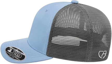 Cap America i8502 Flexfit 110 Premium Mid Profile 6-Panel Mesh Back Trucker Cap Hat w/UV Guard & Adjustable Snapback