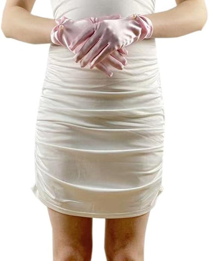 Satin Wedding Dress for Women Opera Party 1920s Gloves Wrist Length Gloves