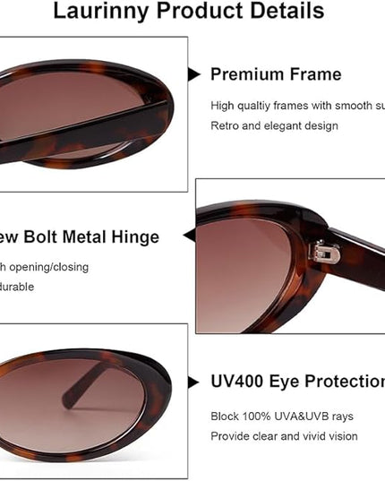 90s Sunglasses for Women Men Retro Small Oval Sunglasses