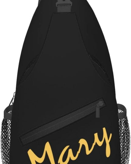 Our Lady of Guadalupe Sling Bag Crossbody Bags Clovers Chest Bag for Travel Hiking for Men Women Golden Mary 1