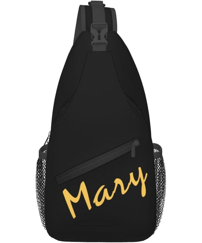 Our Lady of Guadalupe Sling Bag Crossbody Bags Clovers Chest Bag for Travel Hiking for Men Women Golden Mary 1